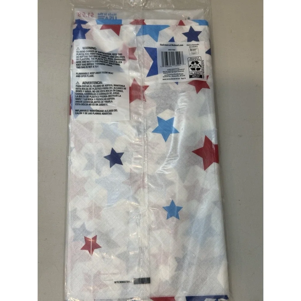 Vintage Lot of 2 Paper Table Covers Stars USA Celebration 54 x 84